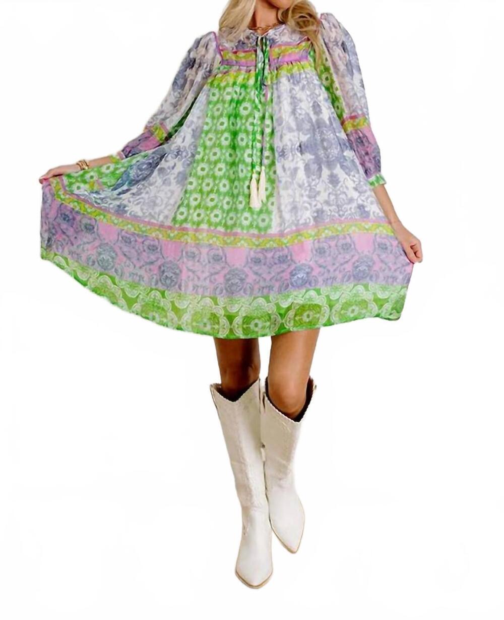 NEW JNNA ella patchwork short dress in multicolor